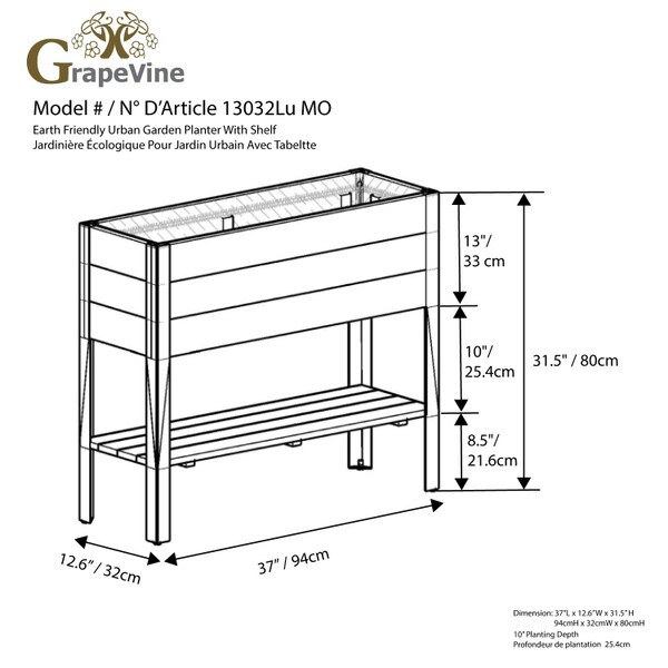 Raised Recycled Wood Planter Box
